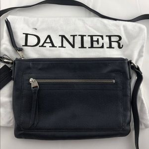 Danier Navy Leather Crossbody Bag